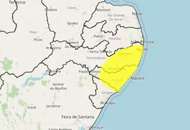 Inmet amplia alerta de chuvas para 95 municípios de AL