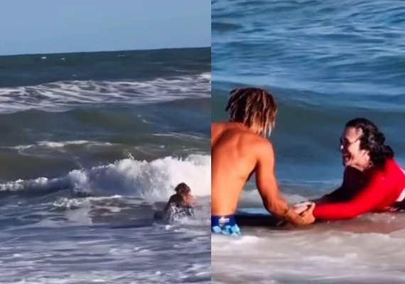 Surfista resgata mulher de afogamento na Praia do Francês