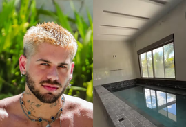 Zé Felipe revela mansão com estúdio e piscina no quarto
