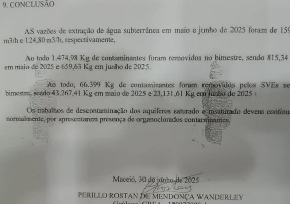 Braskem reconhece contaminação da água em Marechal Deodoro após laudo técnico