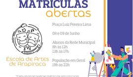 Escola de Artes de Arapiraca está com matrículas abertas; confira os cursos