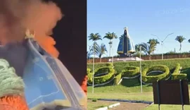 Imagem gigante de Nossa Senhora Aparecida desaba após incêndio; saiba mais