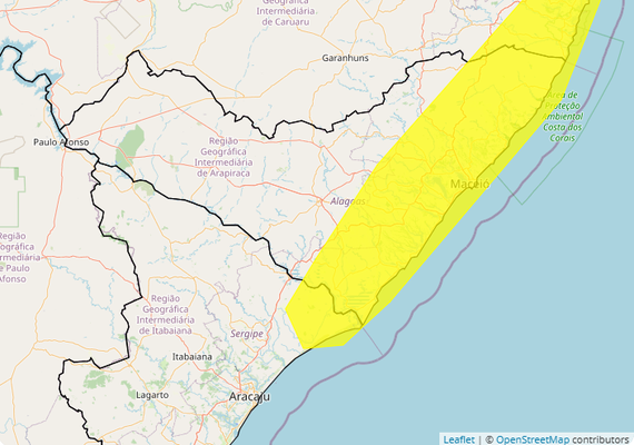 Inmet estende alerta de chuvas intensas para 52 municípios de AL; confira a lista