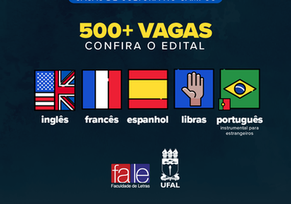 UFAL abre inscrições para 500 vagas de cursos de línguas