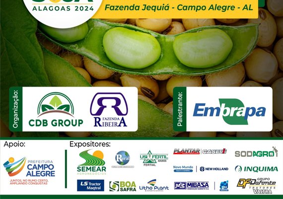 Show da Soja Alagoas 2024 debate pesquisa e produção em evento na Fazenda Jequiá