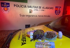 PM apreende drogas, arma de fogo e objetos ilícitos em Girau do Ponciano e Maceió