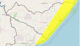 Alerta amarelo: Inmet emite aviso sobre chuvas intensas em 38 municípios de AL; confira