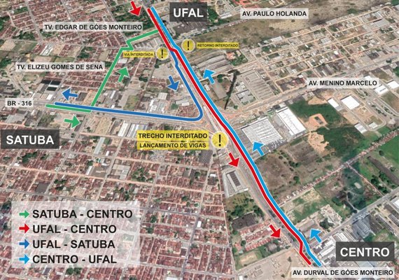 Trânsito nas imediações do viaduto da PRF será alterado neste final de semana