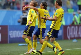 Em jogo apagado, Suécia vence a Suíça e vai às quartas da Copa