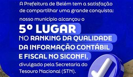 Belém se destaca em Transparência Governamental e conquista 5º lugar em AL
