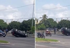 Motorista faz manobra para evitar batida e capota carro em Marechal