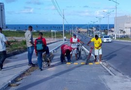 SMTT retira sinalização irregular de ciclovia em Cruz das Almas