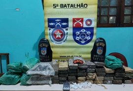 Polícia militar encontra quase 30kg de drogas enterrados em grota de Maceió