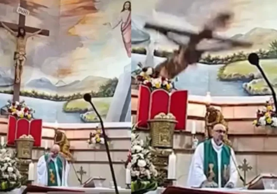 Padre morre após cruz cair sobre ele durante missa