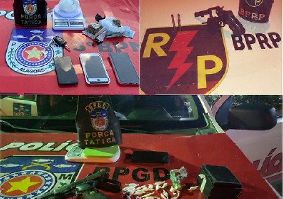 Batalhões da capital apreendem arma de fogo e drogas