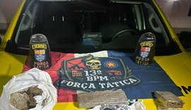 PM encontra cerca de 2 kg de entorpecentes em área de mata no Barro Duro