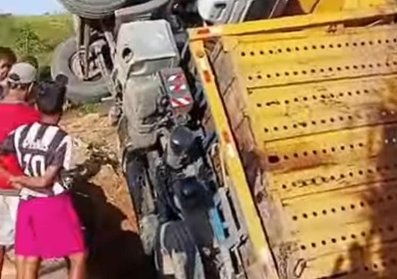 Treminhão cai em buraco na zona rural de Porto Calvo