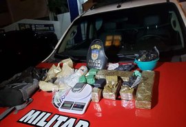 Militares prendem suspeito de tráfico de drogas com quase 3 kg de entorpecentes
