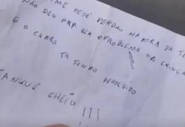 'O crime pede perdão': ladrões devolvem cadeirinha de criança com deficiência