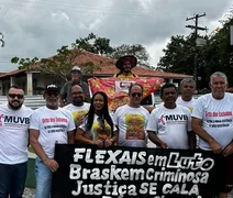 Moradores do Bebedouro protestam em canteiro de obras da Braskem, após 2 anos sem realocação