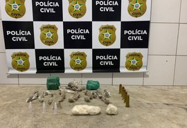 Jovem é preso em flagrante por tráfico de drogas e porte ilegal de munição
