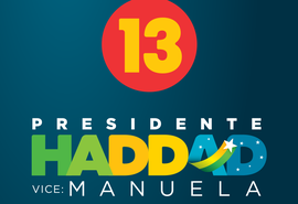 Haddad tira Lula e reduz vermelho de material de campanha