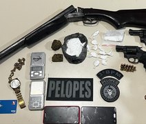 Polícia Militar apreende armas e drogas no interior de Alagoas