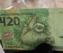 PF apreende nota de R$ 420 com estampa de maconha e bicho-preguiça no Acre