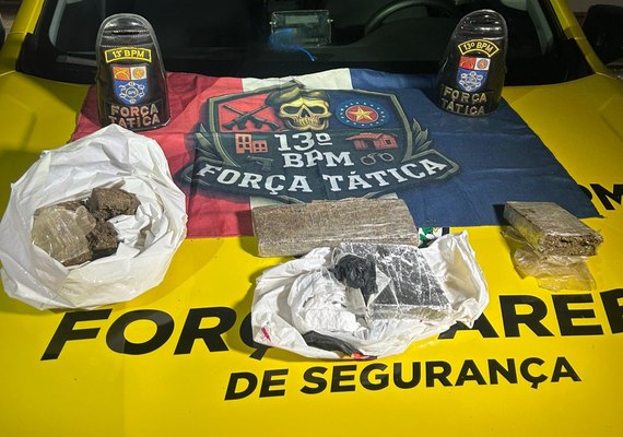 PM encontra cerca de 2 kg de entorpecentes em área de mata no Barro Duro