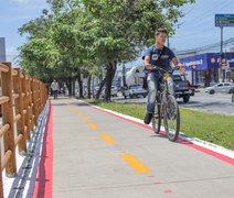 Prefeitura inicia sinalização horizontal na ciclovia da Avenida Fernandes Lima