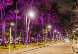 Ruas ganham iluminação lilás em apoio ao combate à violência contra a mulher