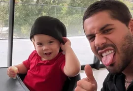 Zé Felipe comenta vídeo polêmico com o filho e dispara: 'Mimimi do c*ralho'