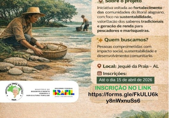 Instituto Irmã Dorothy abre seleção para projeto sustentável em Jequié da Praia