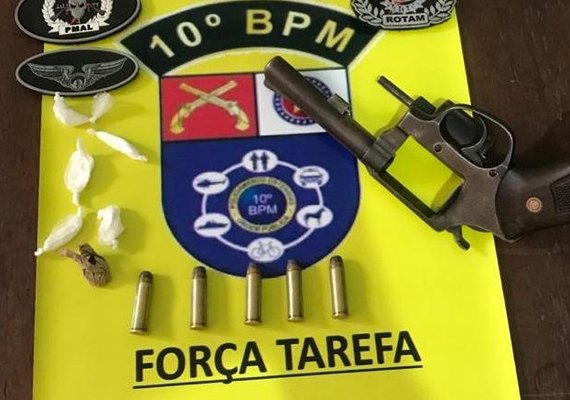 10º Batalhão e batalhão de Radiopatrulha apreendem cinco armas e drogas em AL