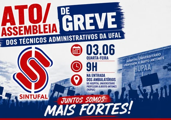 Técnicos administrativos da Ufal realizam ato e assembleia de greve