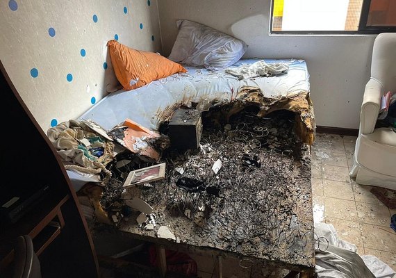 Moradora é resgatada por vizinhos durante incêndio em apartamento na Jatiúca