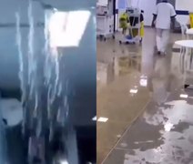 Vídeo: após fortes chuvas, HGE tem vazamento de água pelo teto
